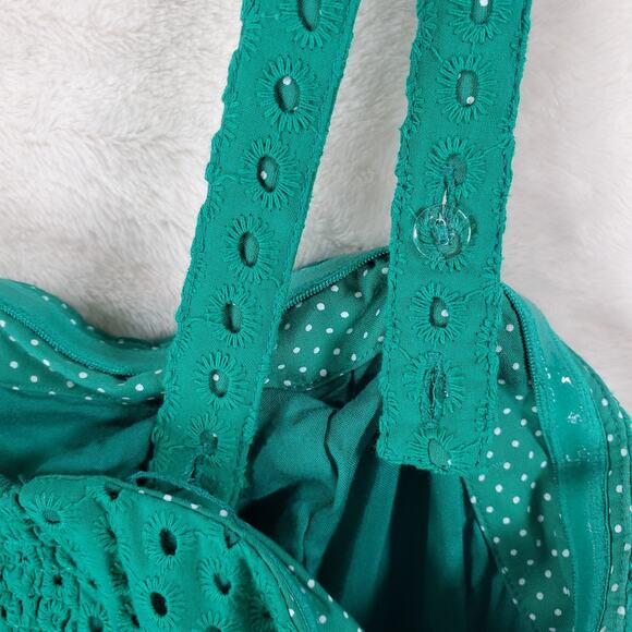 Anthropologie Maeve Lelia Eyelet Midi Dress Green Lined Sz 6 Small Sleeveless - Picture 6 of 12